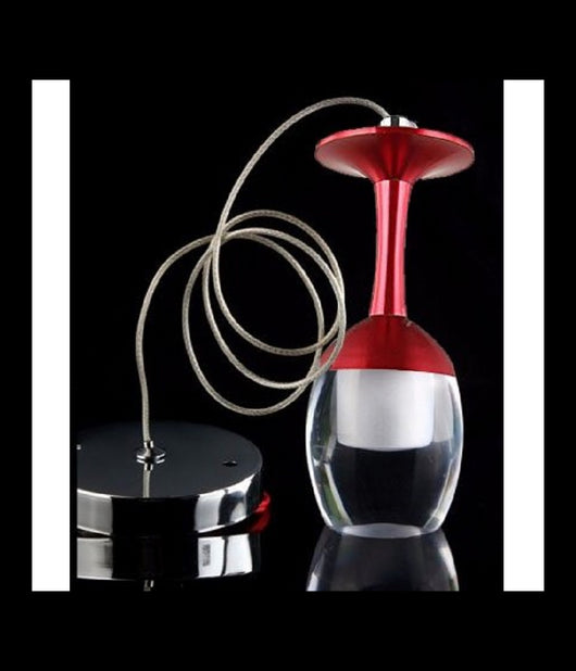 Pendente Lampada Lampadario Calice Rosso A Soffitto Luce Led Portalampada Moderno         