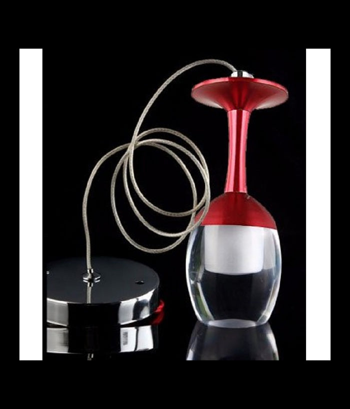Pendente Lampada Lampadario Calice Rosso A Soffitto Luce Led Portalampada Moderno         