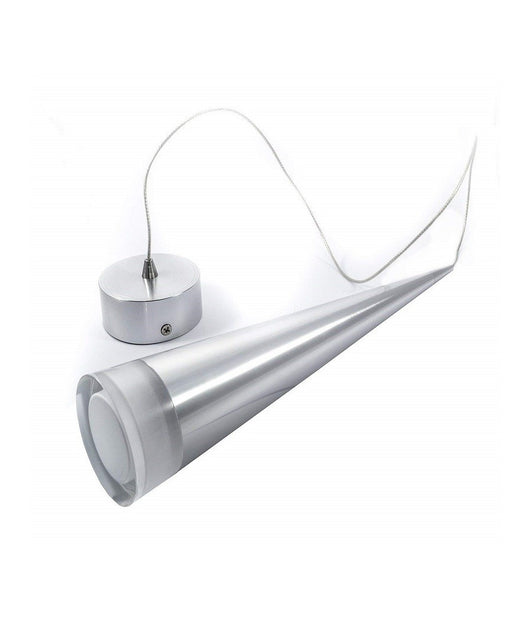 Pendente Lampada Lampadario Conico Allungato Acciaio A Soffitto Luce Led Applique Design         