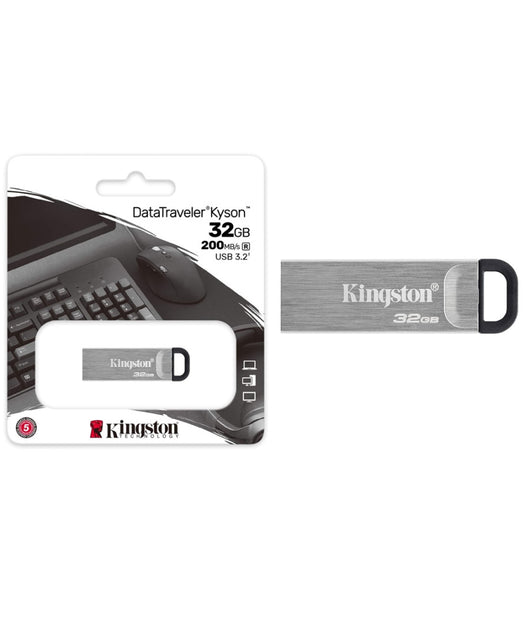 Pendrive Kingston Usb 3.2 Datatraveler Kyson 32 Gb In Metallo 200 Mb/s Dtkn/32gb         