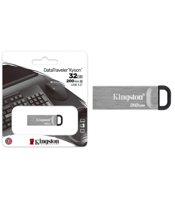 Pendrive Kingston Usb 3.2 Datatraveler Kyson 32 Gb In Metallo 200 Mb/s Dtkn/32gb         