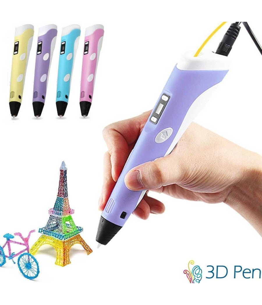 Penna 3d Per Disegni Tridimensionali Stampa Stereoscopica Con Set Di 3 Filamenti         