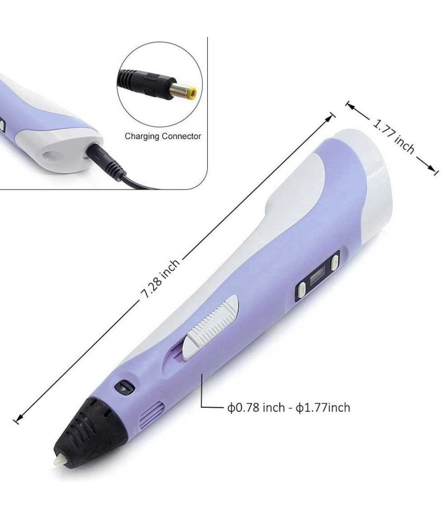 Penna 3d Per Disegni Tridimensionali Stampa Stereoscopica Con Set Di 3 Filamenti         