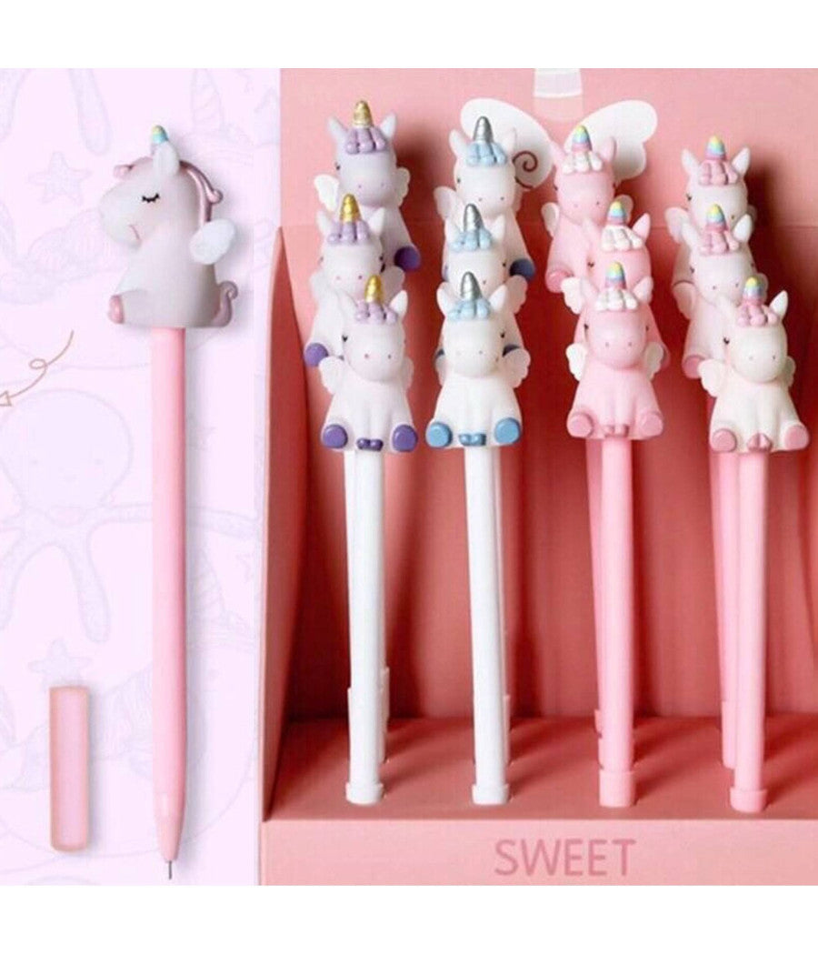 Penna A Sfera Con Cappuccio Unicorno Per Scuola Festa Regalini Bomboniere Gadget         