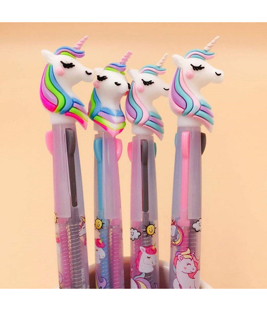 Penna A Sfera Multicolor Unicorno Unicorni Penne Regalo Bomboniera Scuola Arcobaleno         