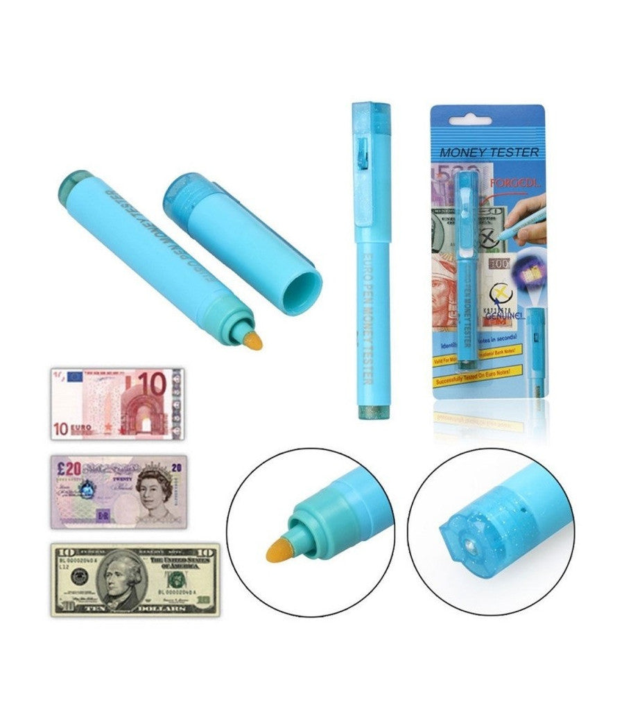 Penna Con Luce Ultravioletta Uv Tester Rilevatore Di Banconote Soldi False         