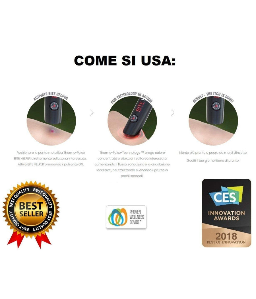 Penna Elettronica Sollievo Morso Zanzare Insetti Elimina Prurito Antizanzare         
