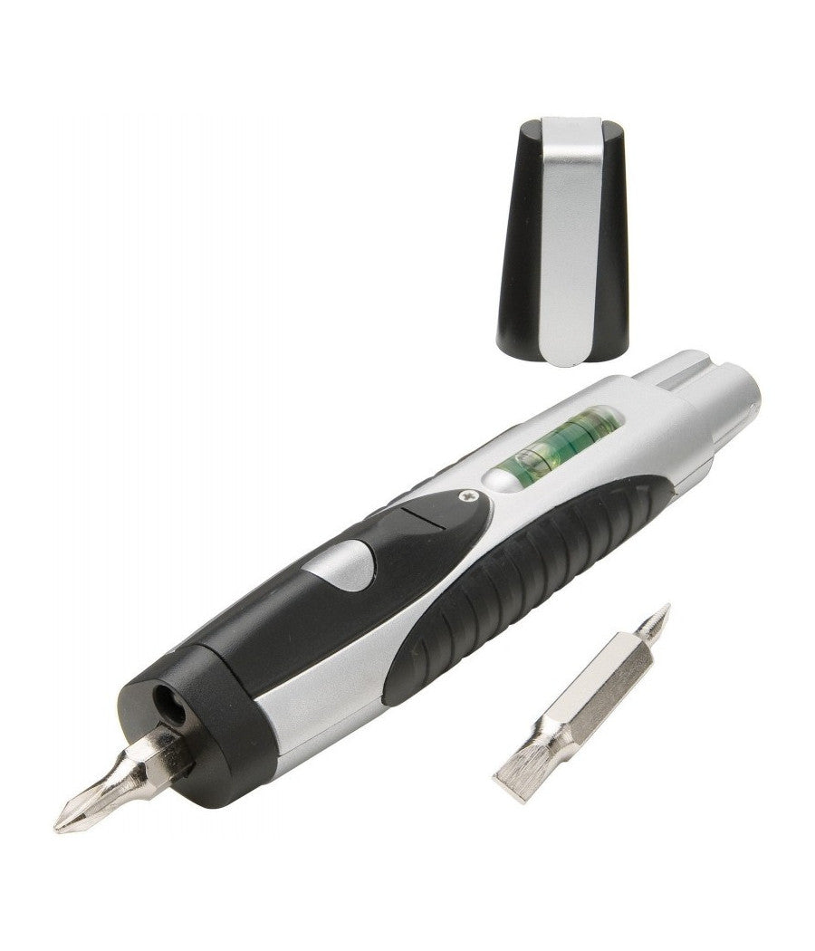 Penna Multifunzione Con Cacciavite A Taglio 3/16 1/8 Croce Stella Ph2 Ph0 Livella Luce Led Regalo Uomo         