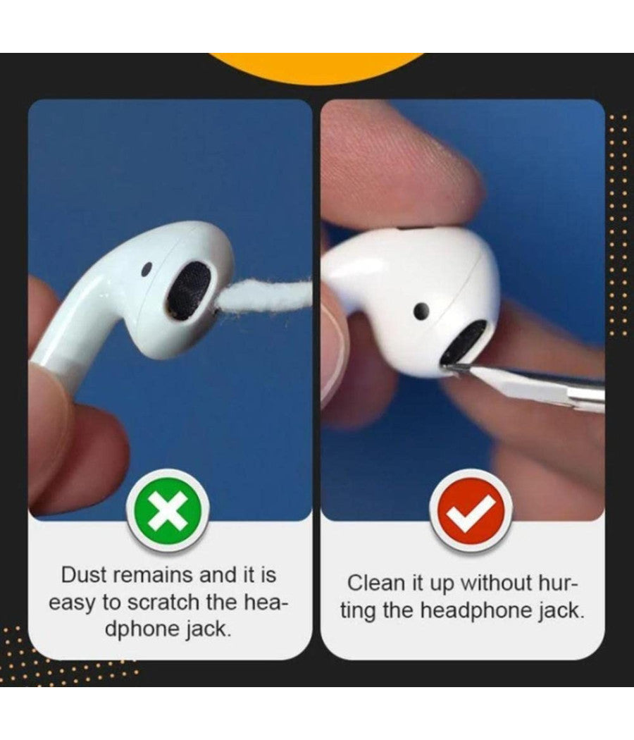 Penna Spazzola Multifunzione Per La Pulizia Degli Auricolari Bluetooth Airpods         