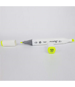 Pennarello 123 Fluorescent Yellow Colorati Doppia Punta Inchiostro Olio Colorare         