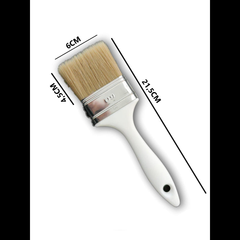 Pennello Pennellessa 6cm Multiuso: Setola Pura, Manico Ergonomico - Pittura, Vernici, Arti