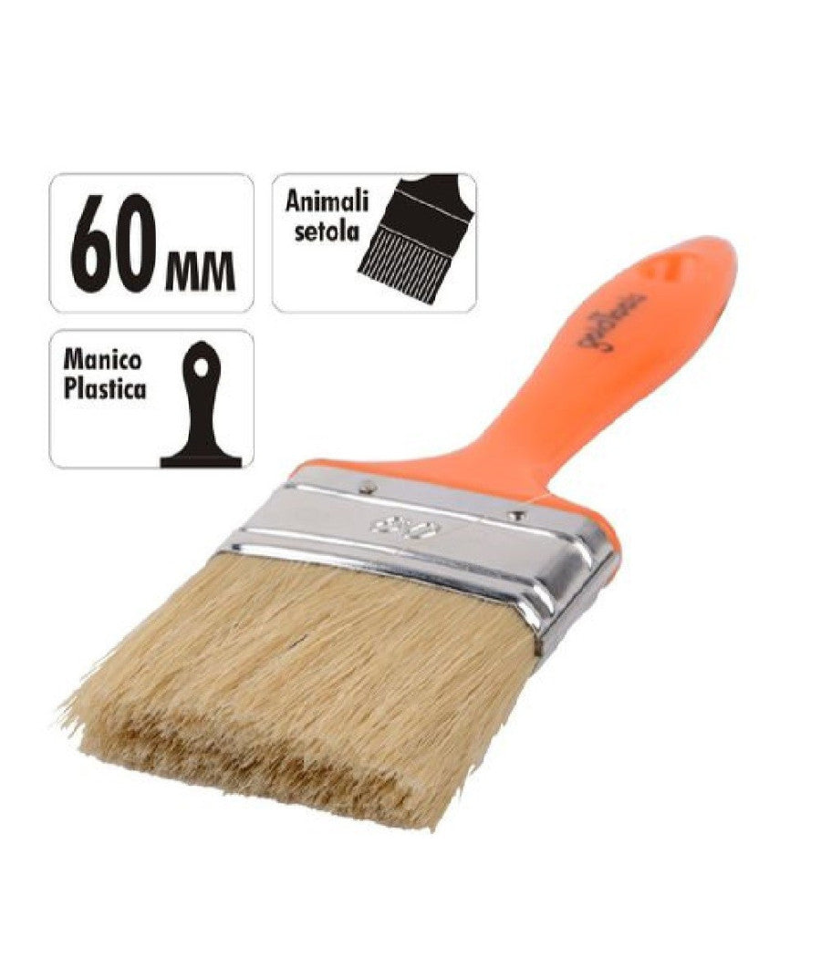 Pennello 60 Mm Pennellessa Con Manico In Plastica Per Pittura Verniciare 90257         
