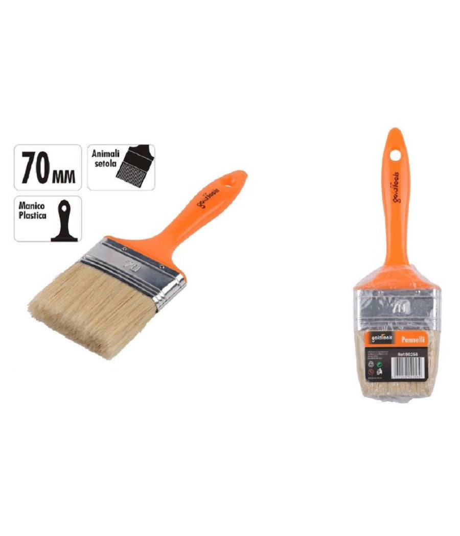Pennello 70mm Pennellessa Con Manico In Plastica Per Pittura Verniciare 90258         