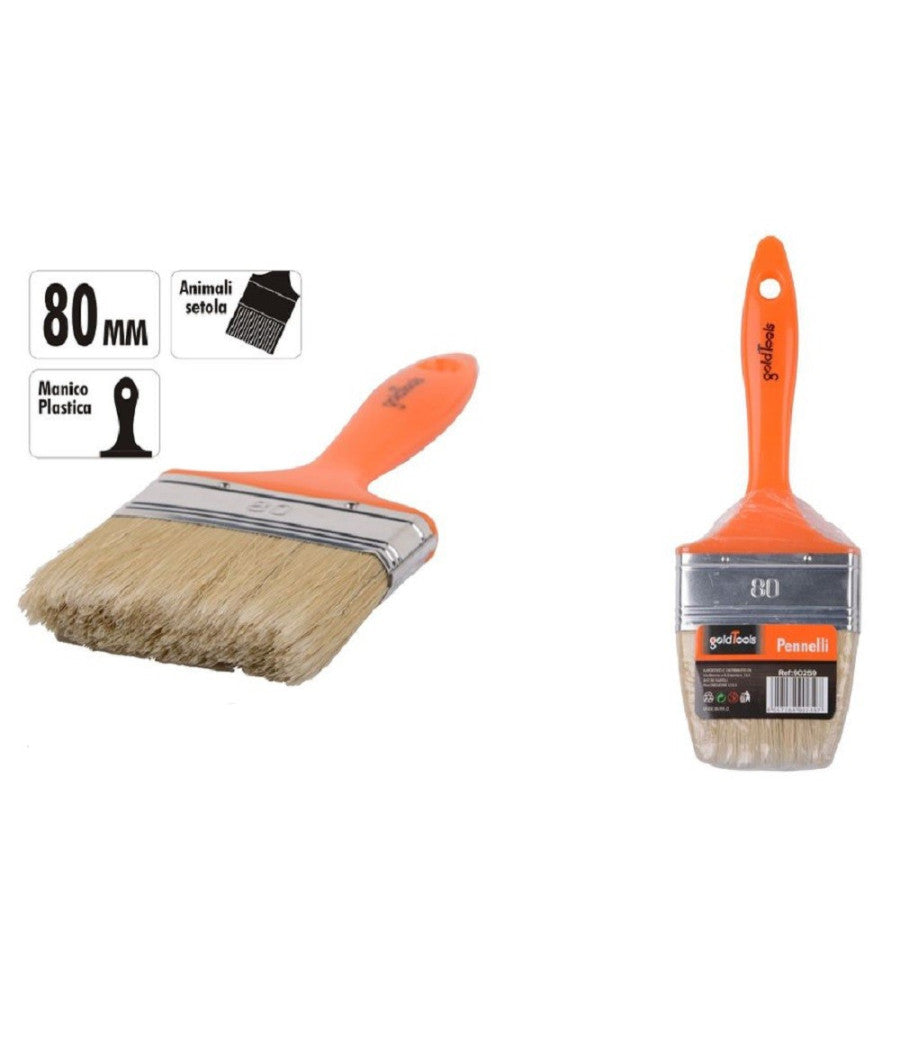 Pennello 80 Mm Pennellessa Con Manico In Plastica Per Pittura Verniciare 90259         