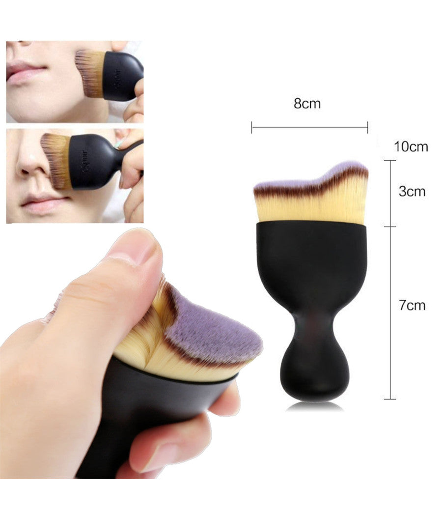 Pennello Curvo Setole Folte Morbide Trucco Make Up Minerale Cipria Fard Blush         