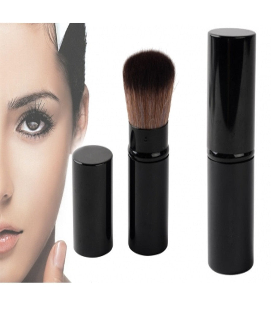 Pennello Fard Acciaio Richiudibile Retraibile Morbido Trucco Makeup Cipria Blush         