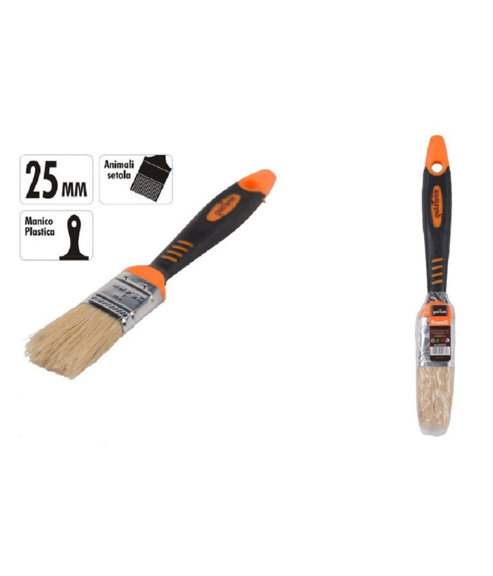 Pennello Piatto 1" 25 Mm Setole Morbide Pittura Vernice Manico Antiscivolo 90275         