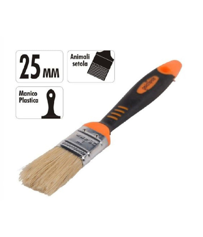 Pennello Piatto 1" 25 Mm Setole Morbide Pittura Vernice Manico Antiscivolo 90275         