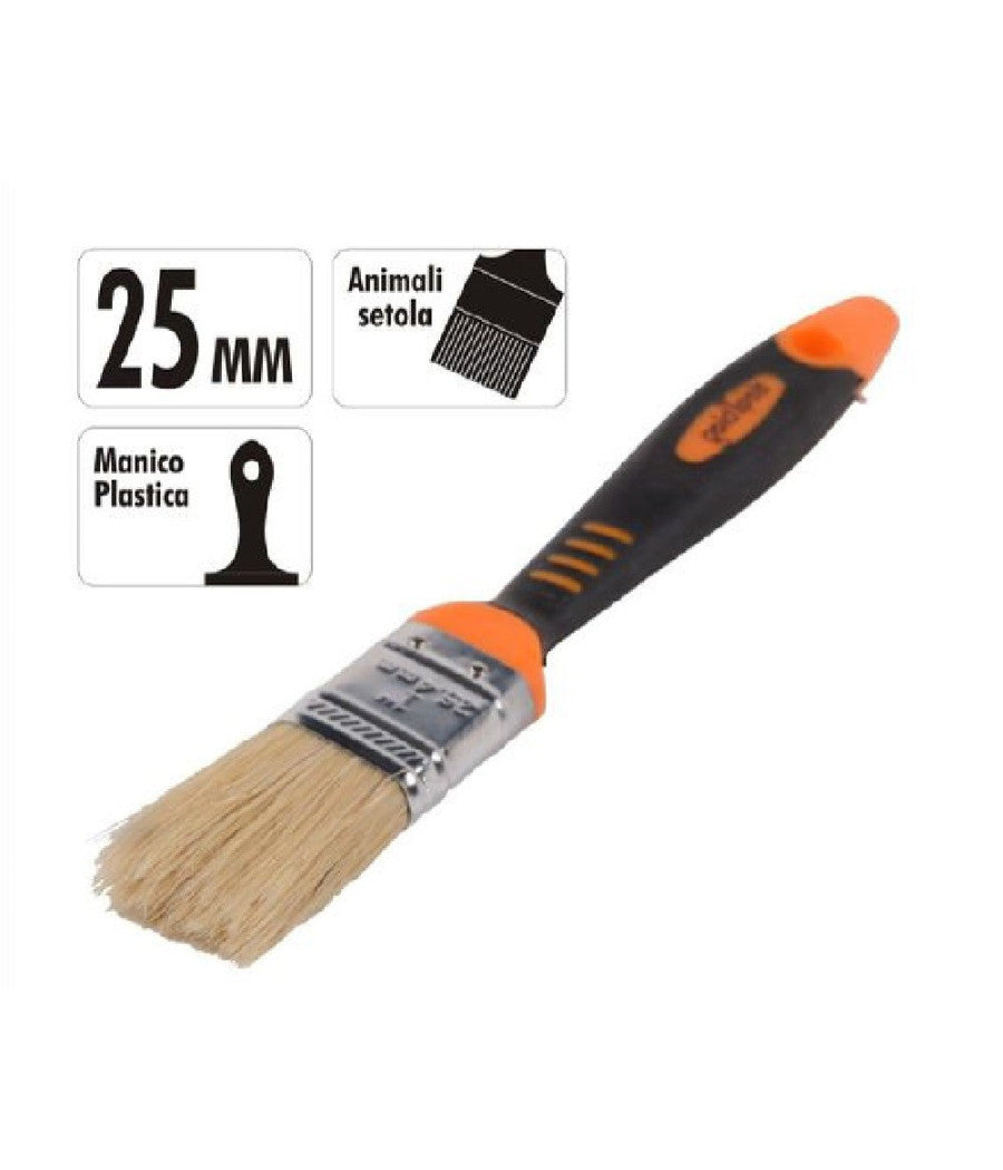 Pennello Piatto 1" 25 Mm Setole Morbide Pittura Vernice Manico Antiscivolo 90275         