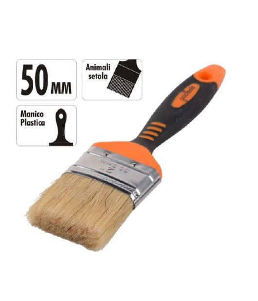 Pennello Piatto 2" 50mm Setole Morbide Pittura Vernice Manico Antiscivolo 90277         