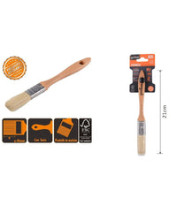 Pennello Piatto 21cm Con Manico Legno Setole Morbide Per Pittura Vernice 90201         