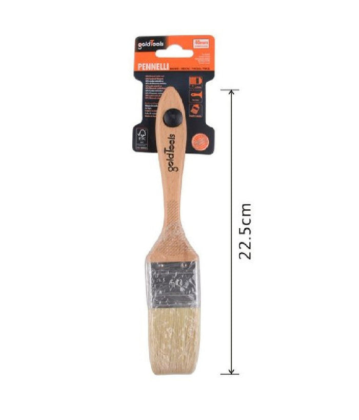 Pennello Piatto 22.5 Cm Con Manico In Legno Setole Morbide Pittura Vernice 90204         
