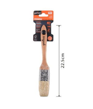 Pennello Piatto 22.5cm Con Manico Legno Setole Morbide Per Pittura Vernice 90203         