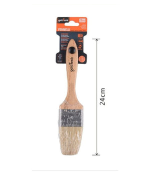 Pennello Piatto 24 Cm Manico In Legno Setole Morbide Per Pittura Vernice 90205         