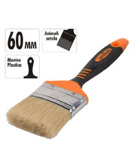 Pennello Piatto 2.5" 60mm Setole Morbide Pittura Vernice Manico Antiscivolo 90278         