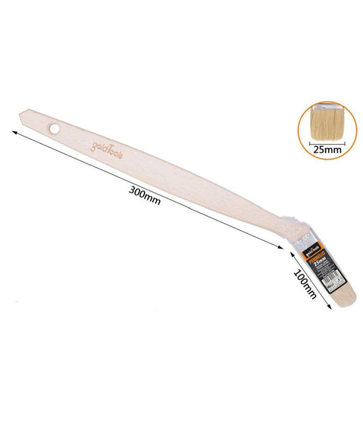Pennello Piatto 25 Mm Obliquo Manico In Legno Lungo Collo Angolare Pittura 90239         
