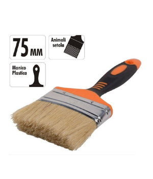 Pennello Piatto 3" 75 Mm Setole Morbide Pittura Vernice Manico Antiscivolo 90279         