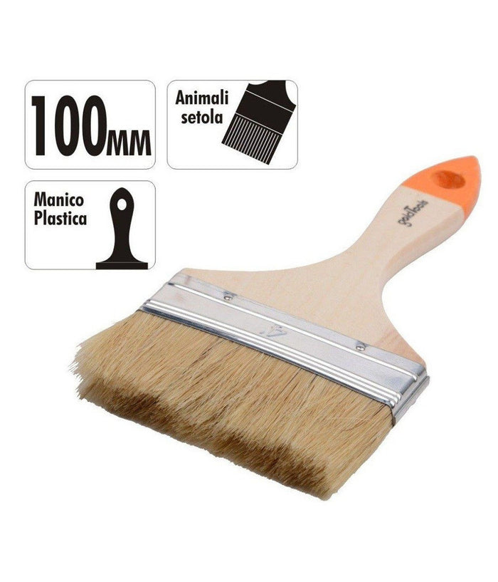 Pennello Piatto Da 4" 100 Mm Pennellessa Per Pittura Verniciare Dipingere 90266         