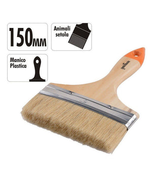 Pennello Piatto Da 6" 150 Mm Pennellessa Per Pittura Verniciare Dipingere 90268         