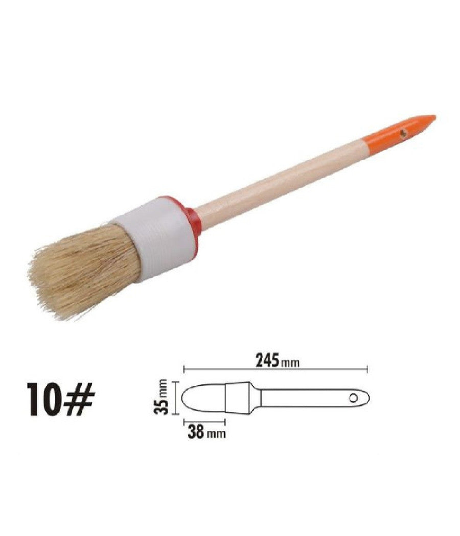 Pennello Pittura Maniglia In Legno Setole Naturali A Testa Tonda 38 Mm 10" 90293         