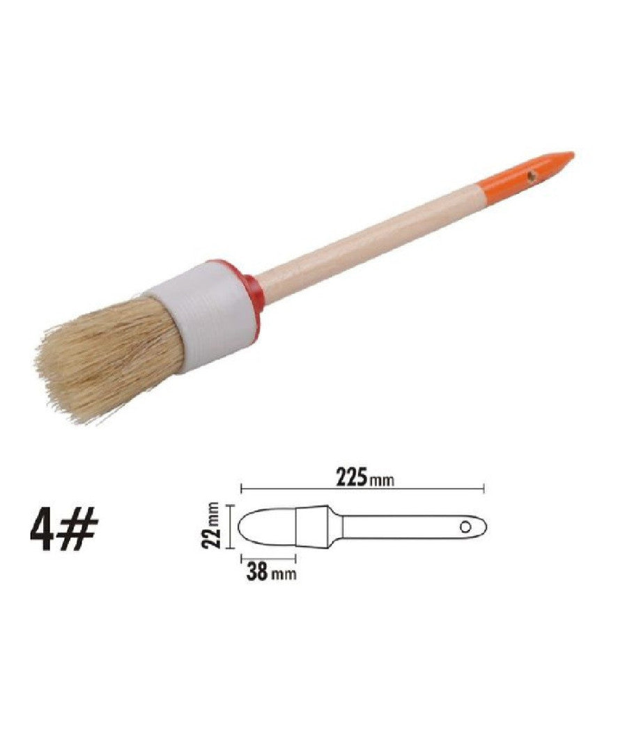 Pennello Pittura Maniglia In Legno Setole Naturali A Testa Tonda 38mm 4" 90290         