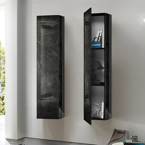 Parete attrezzata moderna Marmo Nero e Beton, ZLCCBT1BET