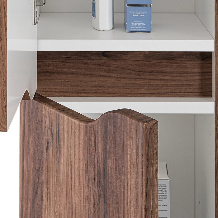 Pensile bagno sospeso 150 H noce con ripiani regolabili Maiori/Minori