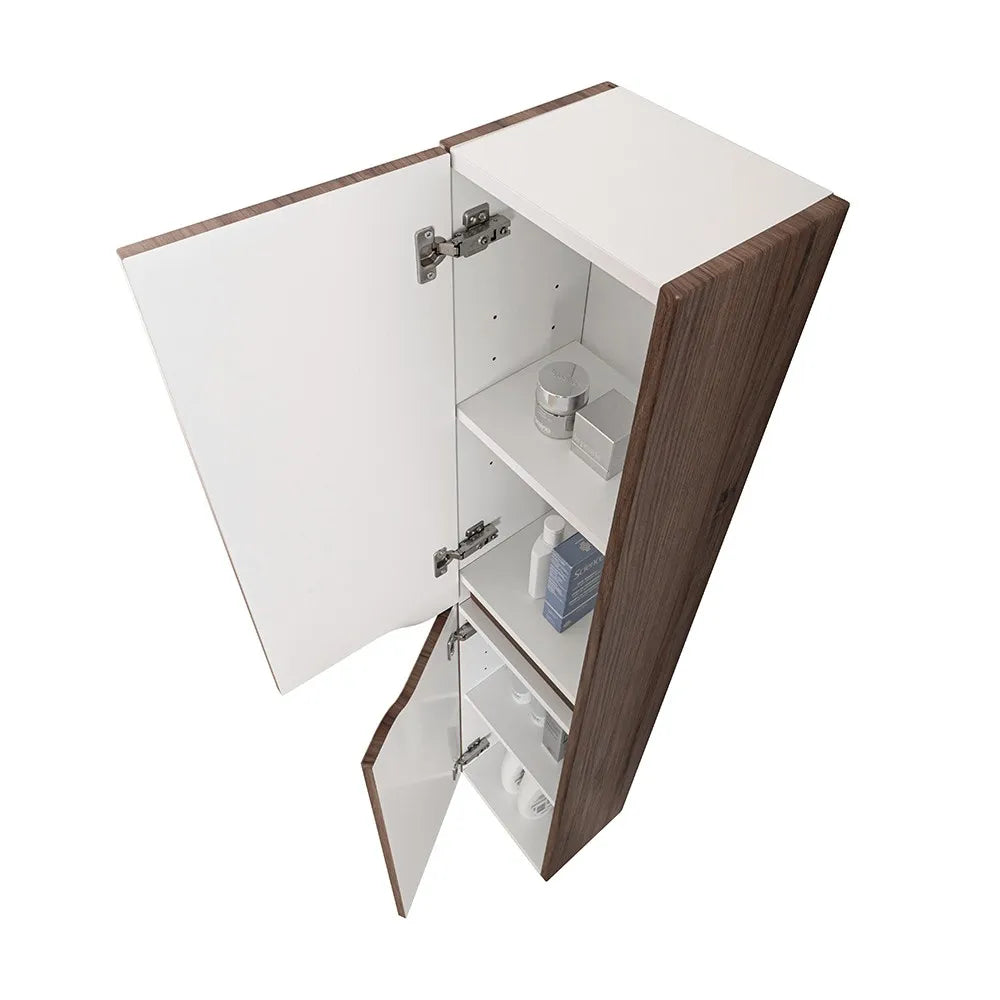 Pensile bagno sospeso 150 H noce con ripiani regolabili Maiori/Minori