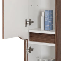 Pensile bagno sospeso 150 H noce con ripiani regolabili Maiori/Minori