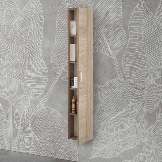 Pensile bagno sospeso 150 H rovere tropea con maniglia cromata  Martha