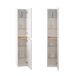 Pensile bagno sospeso 160 cm bianco e quercia Sumya