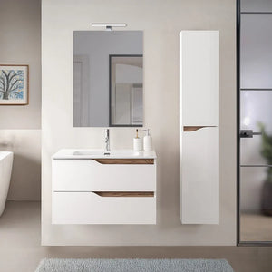 Pensile bagno sospeso 160 cm bianco e quercia Sumya