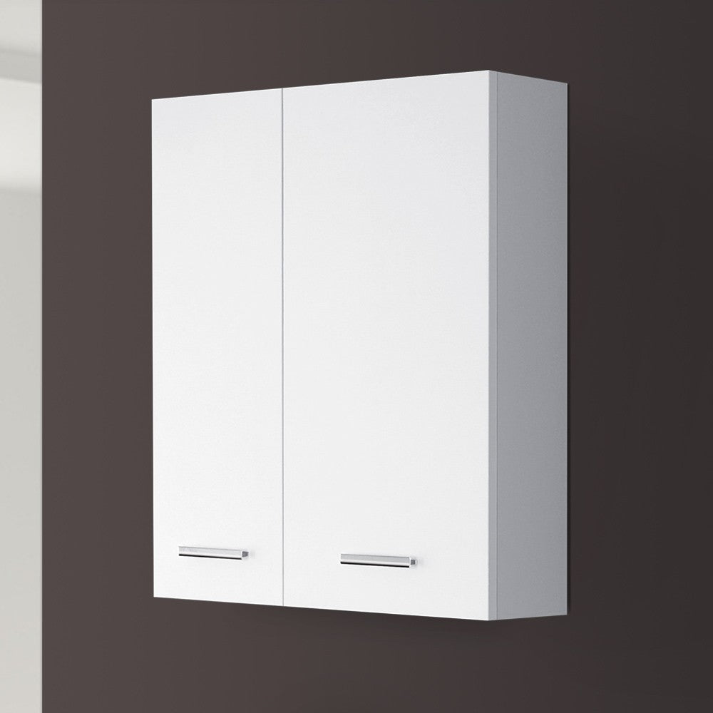 Pensile bagno sospeso 60 cm bianco con ante e ripiano interno Desya