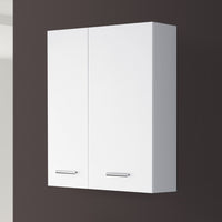 Pensile bagno sospeso 60 cm bianco con ante e ripiano interno Desya