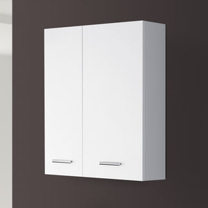 Pensile bagno sospeso 60 cm bianco con ante e ripiano interno Desya