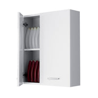 Pensile bagno sospeso 60 cm bianco con ante e ripiano interno Desya