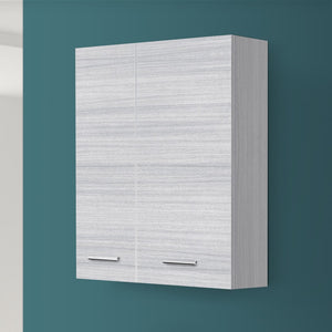 Pensile bagno sospeso 60 cm grigio  con ante e ripiano interno Desya