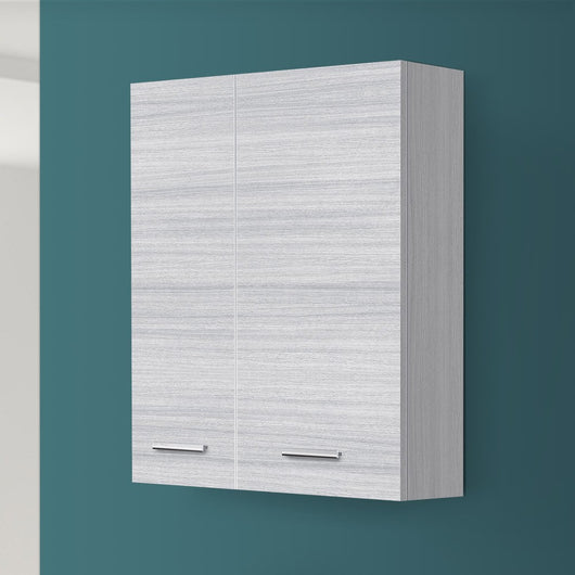 Pensile bagno sospeso 60 cm grigio  con ante e ripiano interno Desya