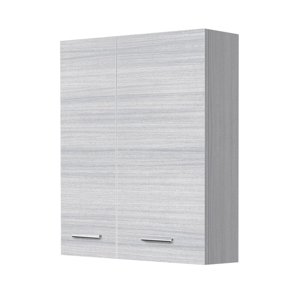 Pensile bagno sospeso 60 cm grigio  con ante e ripiano interno Desya