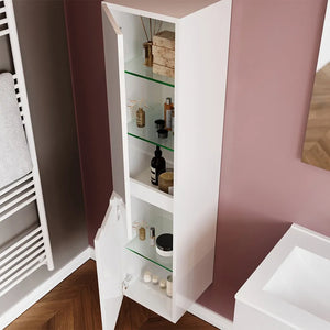 Pensile bagno sospeso bianco lucido con ante soft-close H 140  Eva